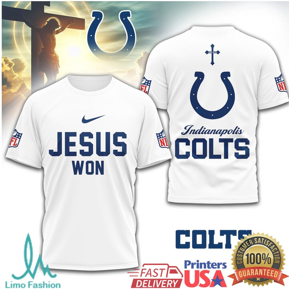 Indianapolis Colts Jesus Won NFL Christian T Shirt - Limotees LLC