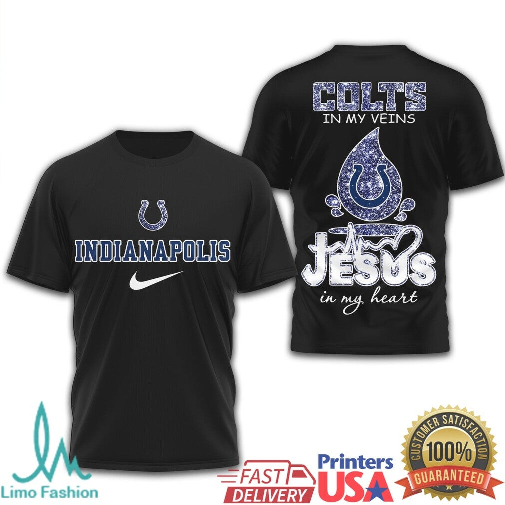 Indianapolis Colts Jesus in My Heart Christian NFL Supporter T Shirt