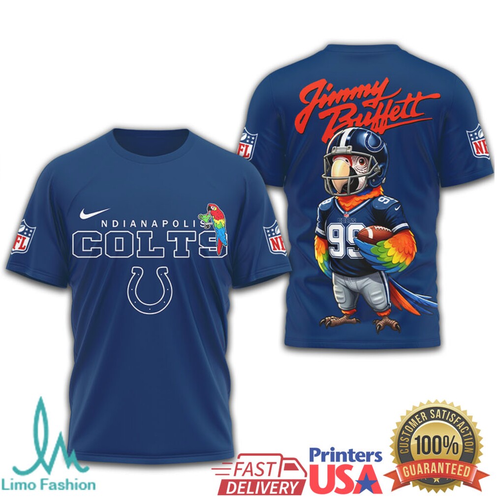 Indianapolis Colts Jimmy Buffett Parrot Head Mascot T Shirt - Limotees LLC