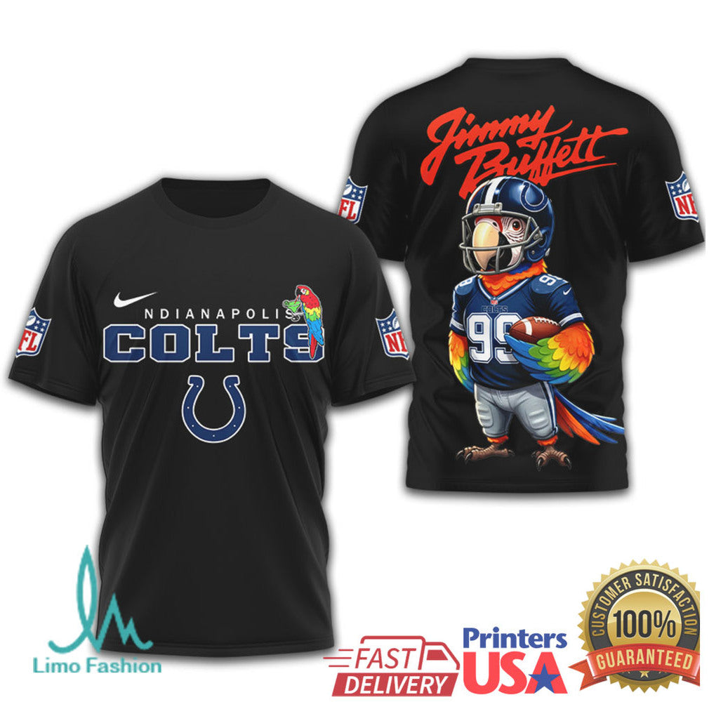 Indianapolis Colts Jimmy Buffett Parrot Head Mascot T Shirt - Limotees LLC