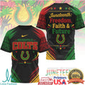 Indianapolis Colts Juneteenth Freedom Faith Future Graphic T Shirt - Limotees LLC