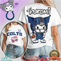 Indianapolis Colts Kuromi Sanrio Mascot Football T Shirt - Limotees LLC