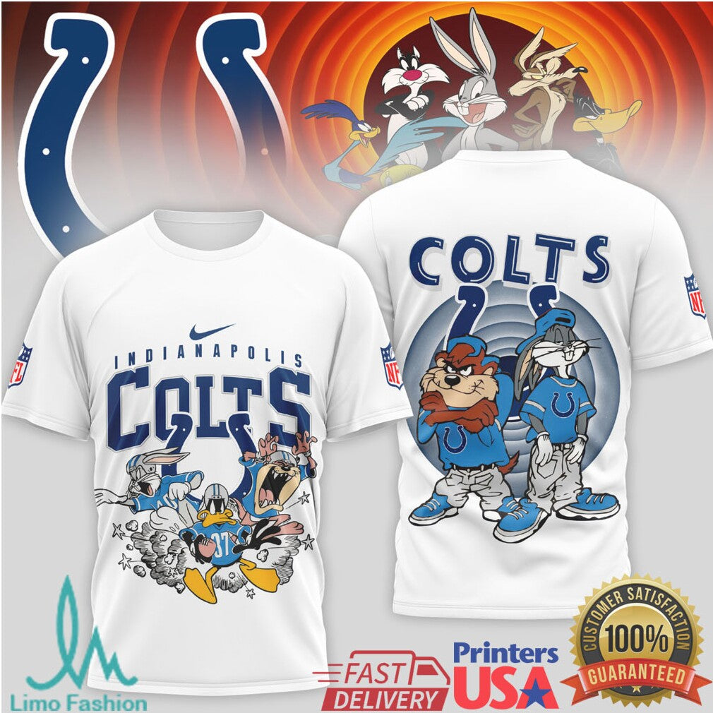 Indianapolis Colts Looney Tunes Horseshoe Crew Retro Shirt - Limotees LLC