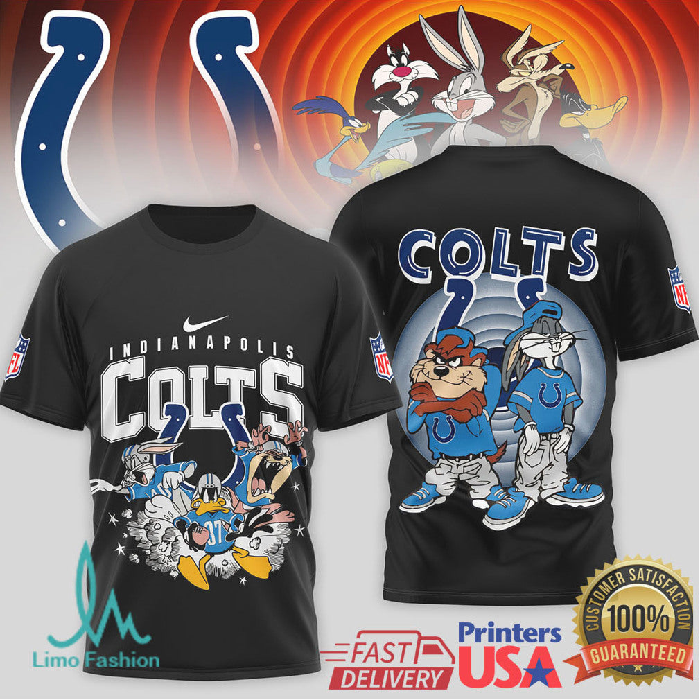 Indianapolis Colts Looney Tunes Horseshoe Crew Retro Shirt - Limotees LLC
