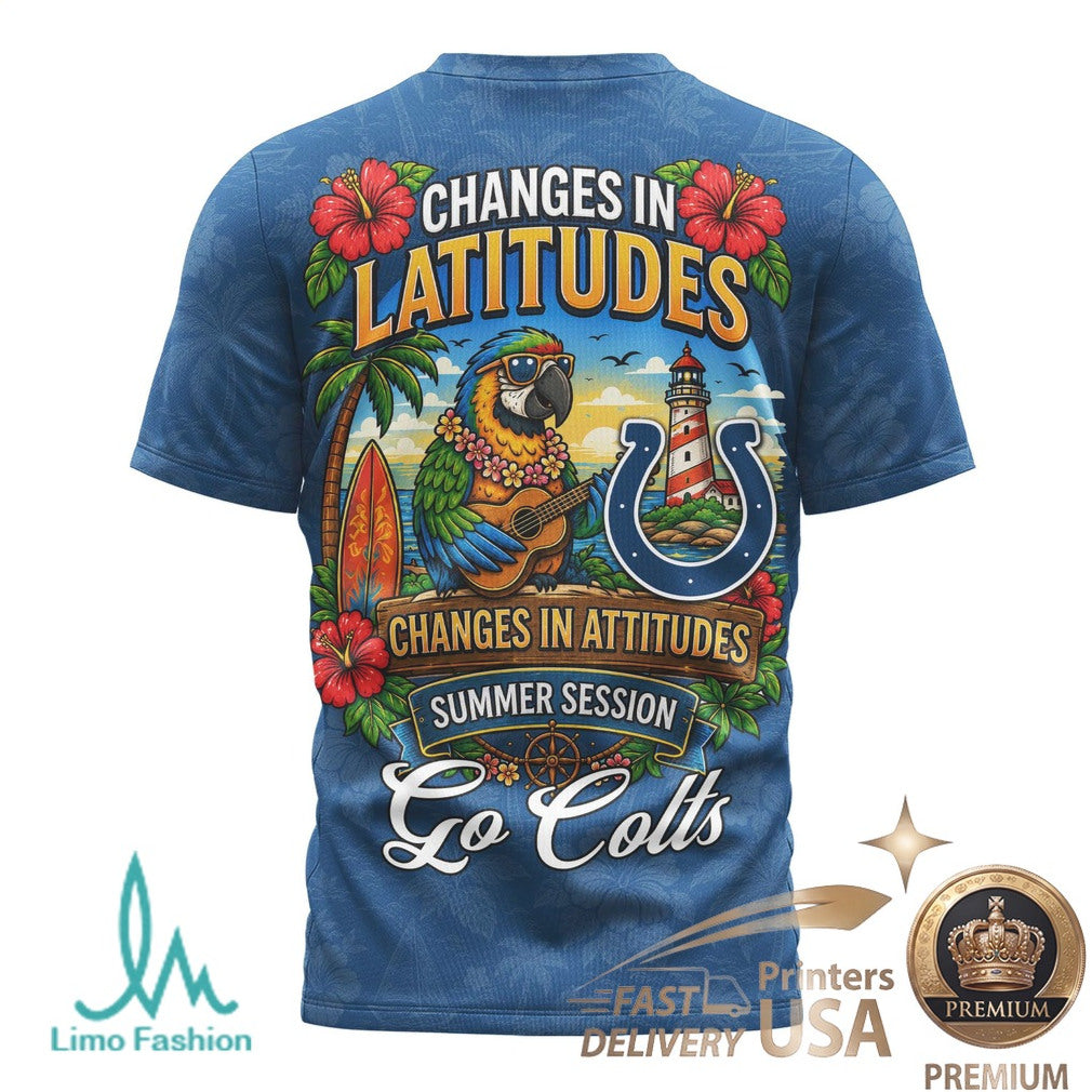 Indianapolis Colts Margaritaville Parrot Tropical Summer Session T Shirt - Limotees LLC