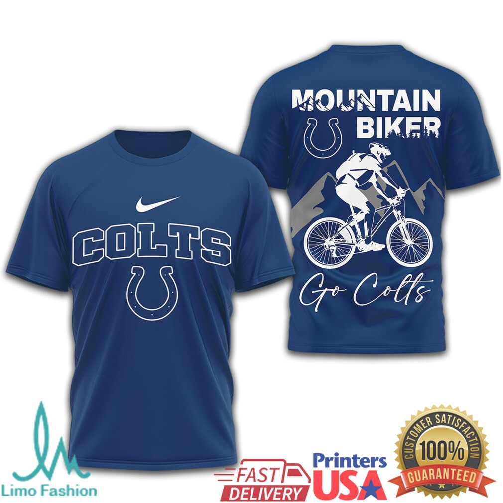 Indianapolis Colts Mountain Biker Gear Men's Go Colts Biking Shirt - Limotees LLC