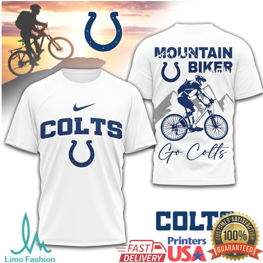 Indianapolis Colts Mountain Biker Gear Men's Go Colts Biking Shirt - Limotees LLC
