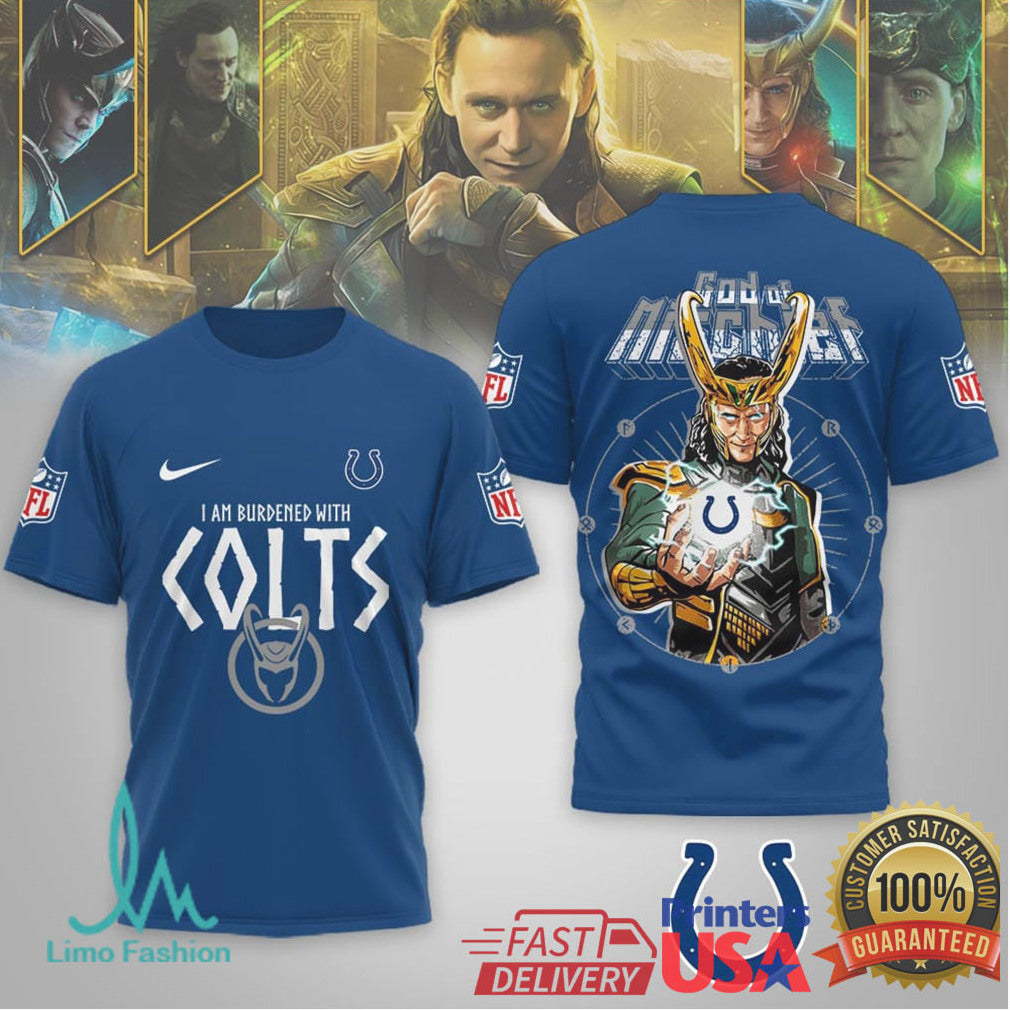 Indianapolis Colts Official Loki NFL God Of Mischief 3D Shirt - Limotees LLC