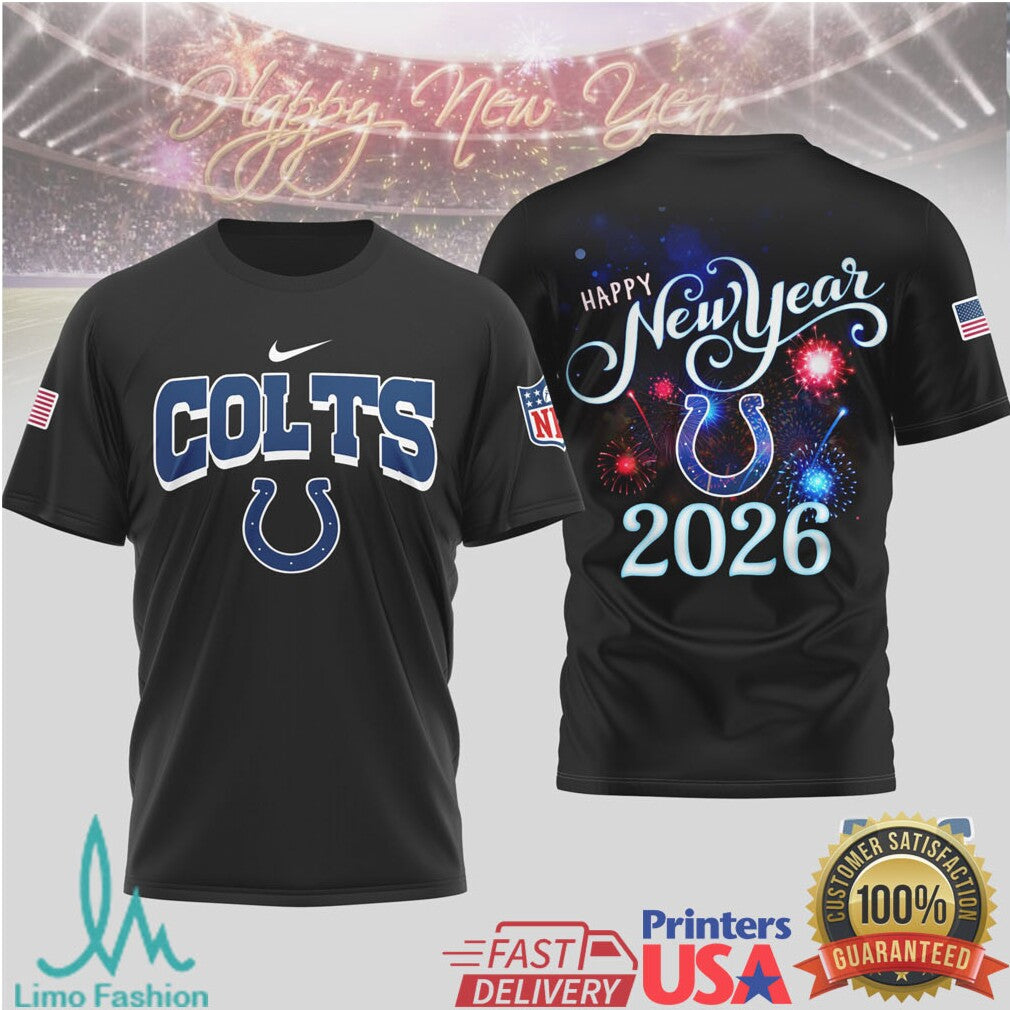 Indianapolis Colts Official NFL Happy New Year 2026 3D Shirt - Limotees LLC
