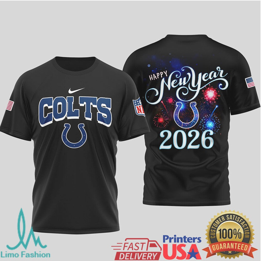 Indianapolis Colts Official NFL Happy New Year 2026 3D Shirt - Limotees LLC