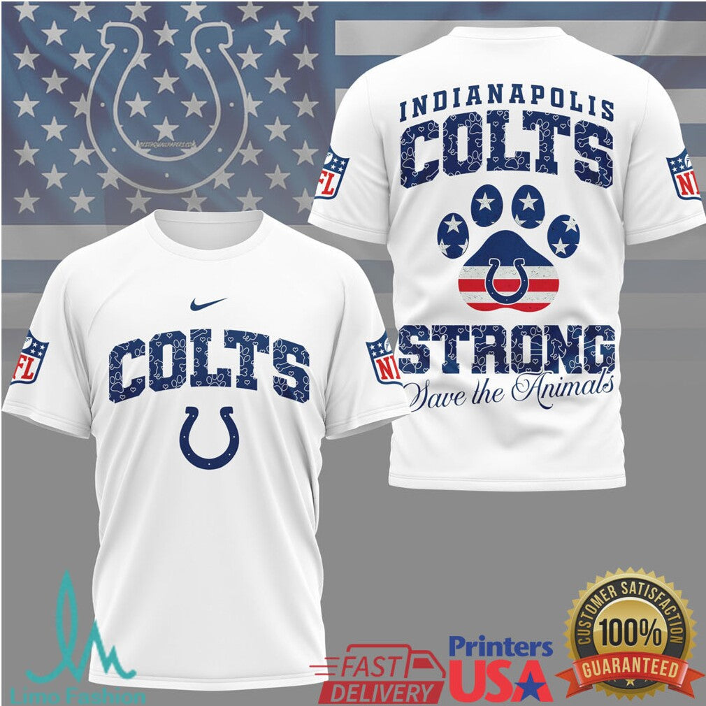 Indianapolis Colts Official NFL Save The Animals Fan 3D Shirt - Limotees LLC