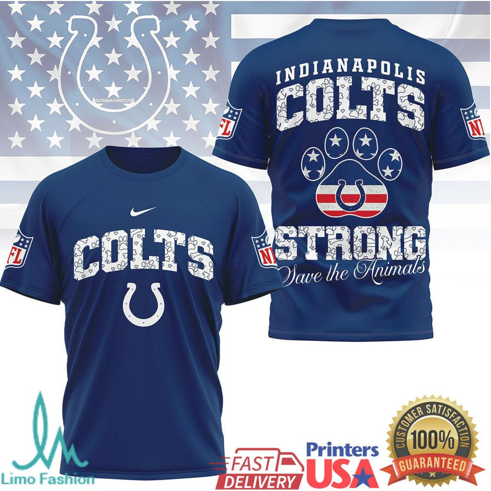 Indianapolis Colts Official NFL Save The Animals Fan 3D Shirt - Limotees LLC