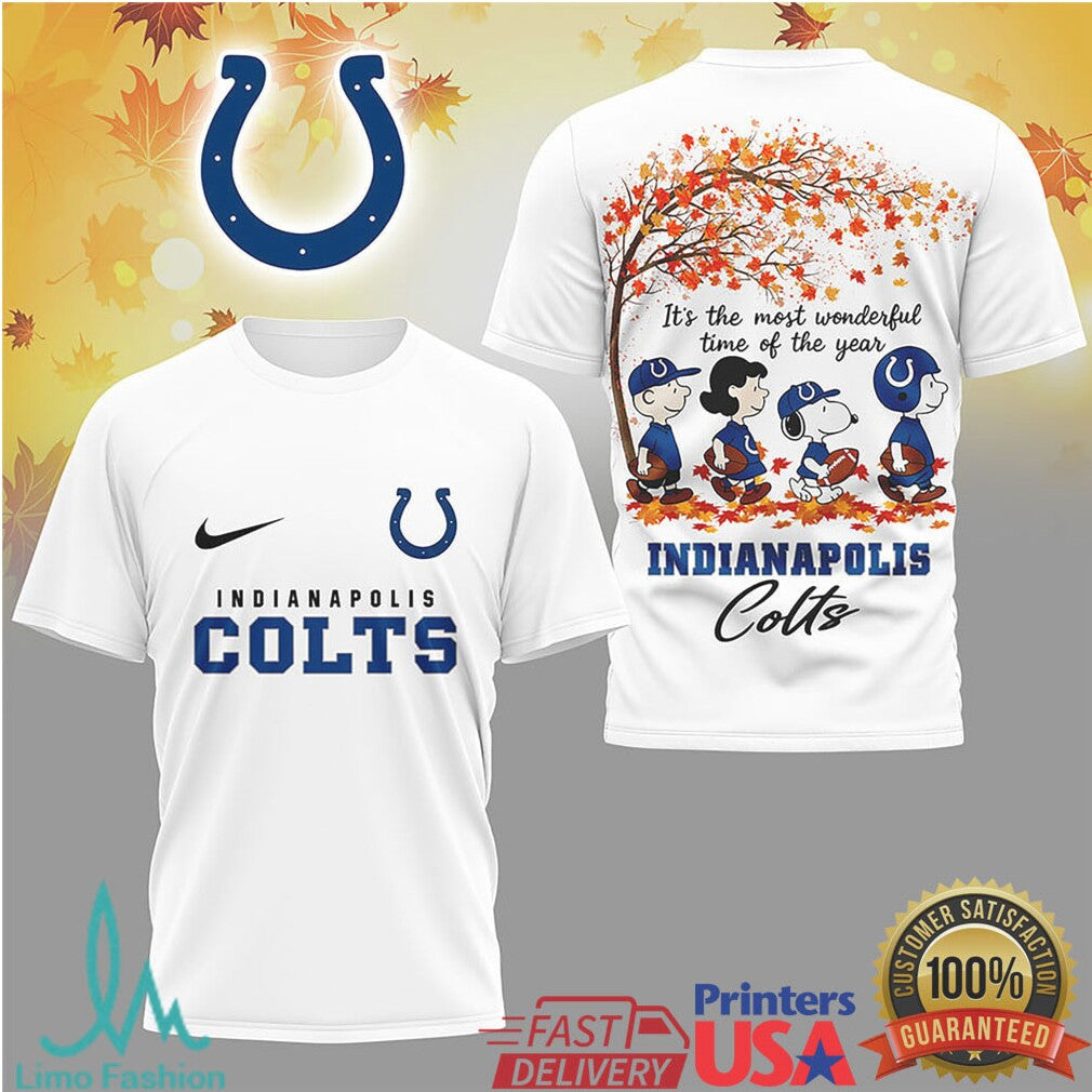 Indianapolis Colts Peanuts Gang Fall Season Football Enthusiast Tshirt - Limotees LLC