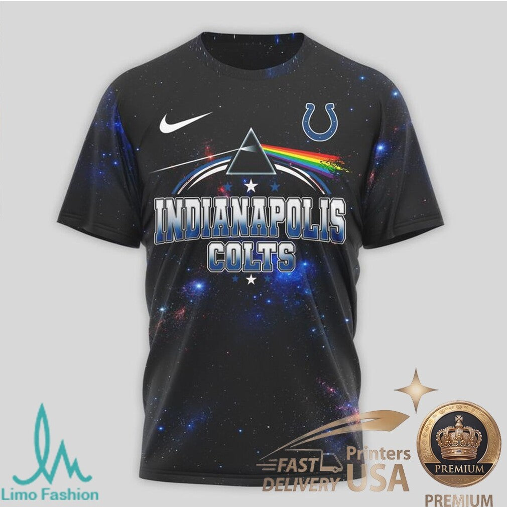 Indianapolis Colts Pink Floyd Dark Side of the Moon Space T Shirt - Limotees LLC
