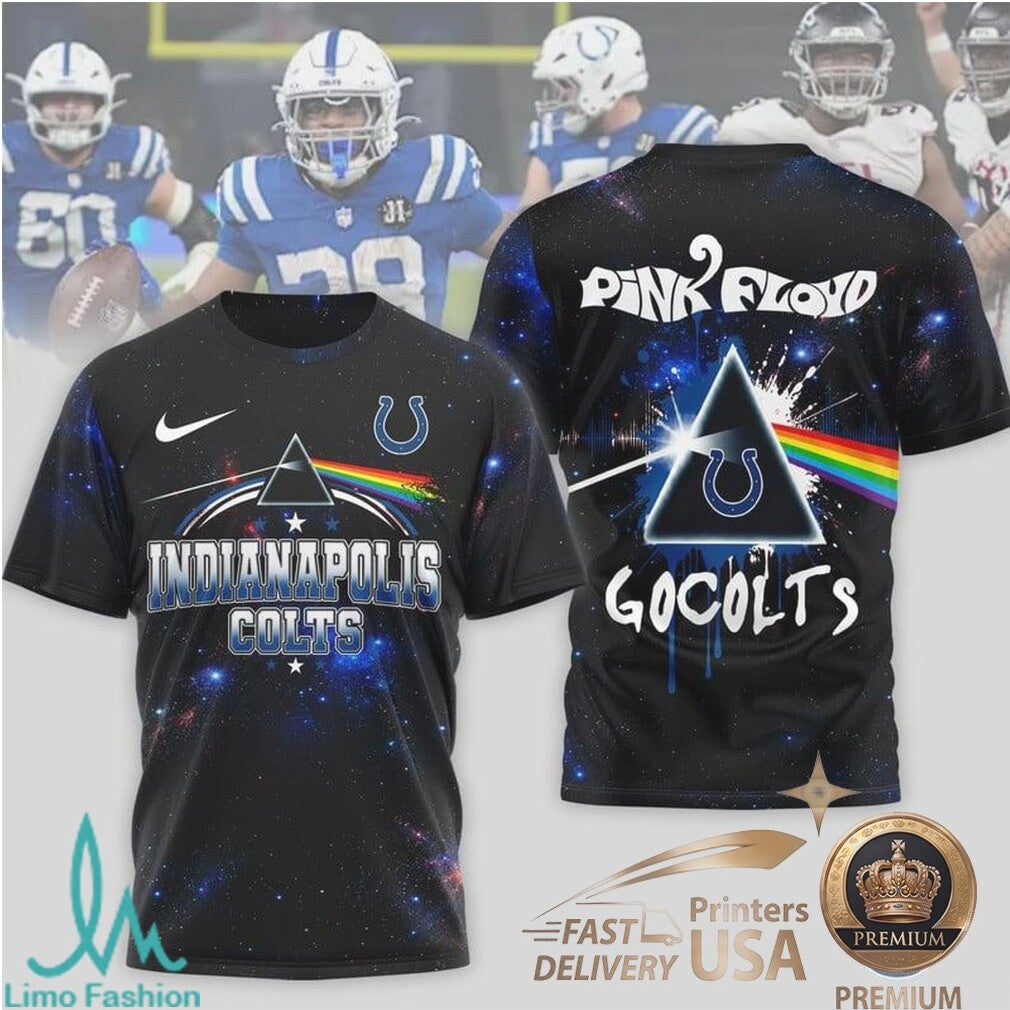 Indianapolis Colts Pink Floyd Dark Side of the Moon Space T Shirt - Limotees LLC