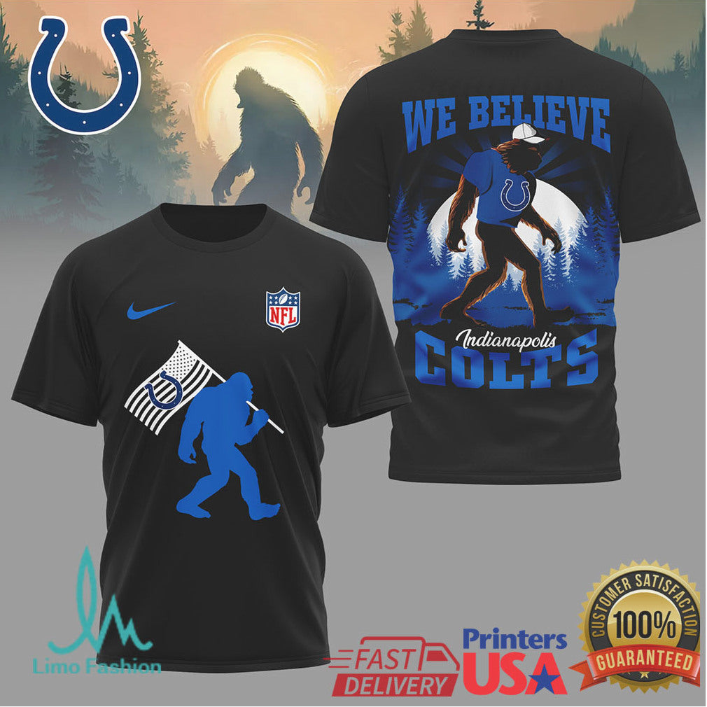 Indianapolis Colts Sasquatch “We Believe” Graphic T Shirt - Limotees LLC