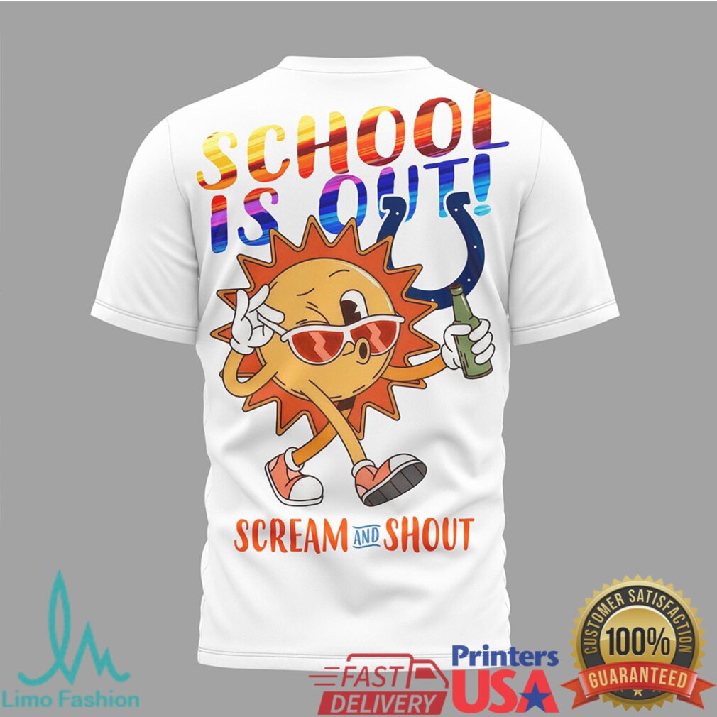 Indianapolis Colts School Is Out Hello Summer T Shirt Retro Beach Design T Shirt - Limotees LLC