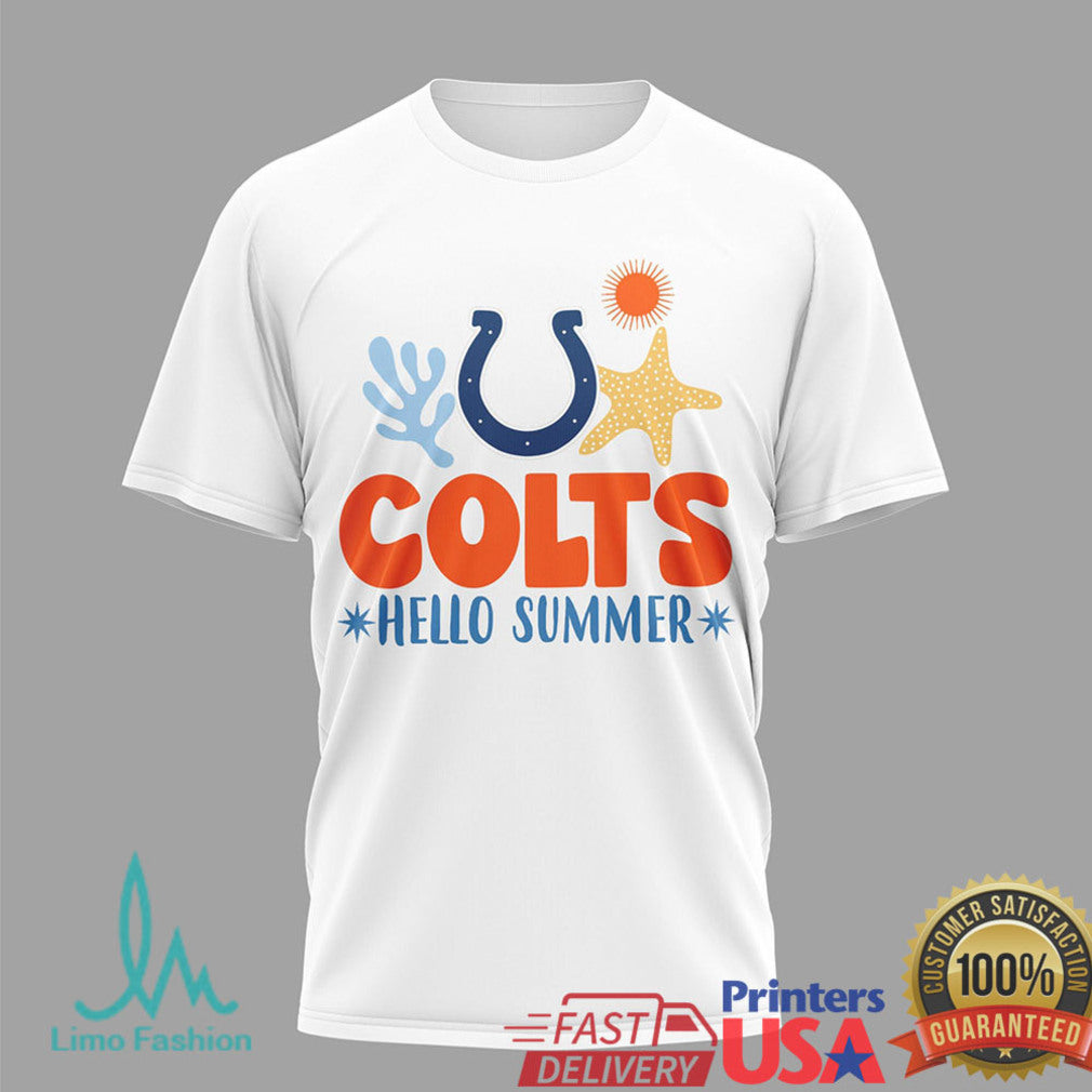Indianapolis Colts School Is Out Hello Summer T Shirt Retro Beach Design T Shirt - Limotees LLC