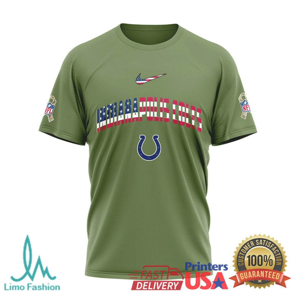 Indianapolis Colts Snoopy 250th Anniversary USA Military Olive T Shirt - Limotees LLC