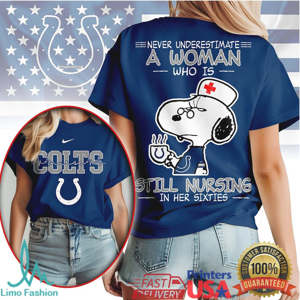 Indianapolis Colts Snoopy Nurse T Shirt 60s Nursing Woman Football Fan Gift
