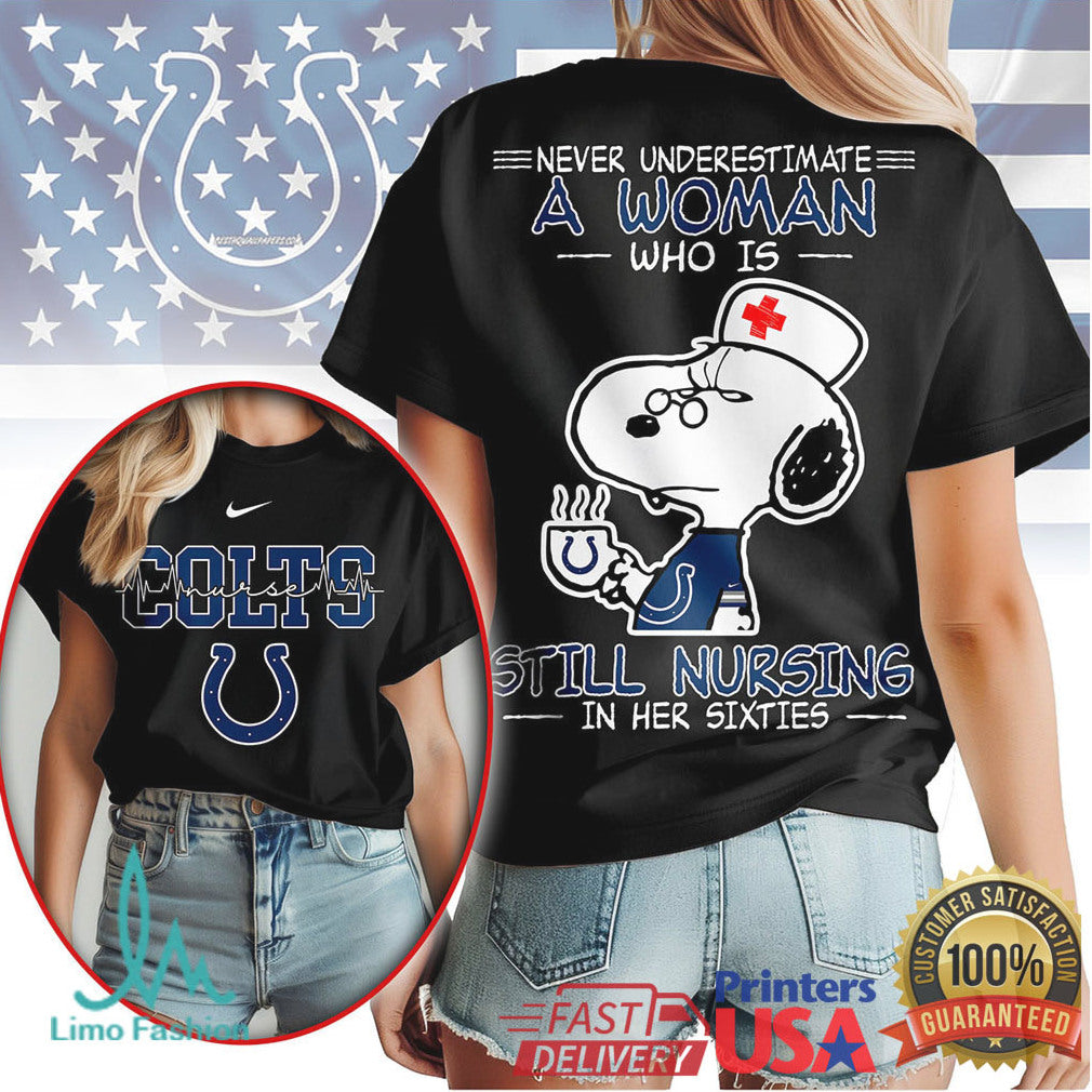 Indianapolis Colts Snoopy Nurse T Shirt 60s Nursing Woman Football Fan Gift