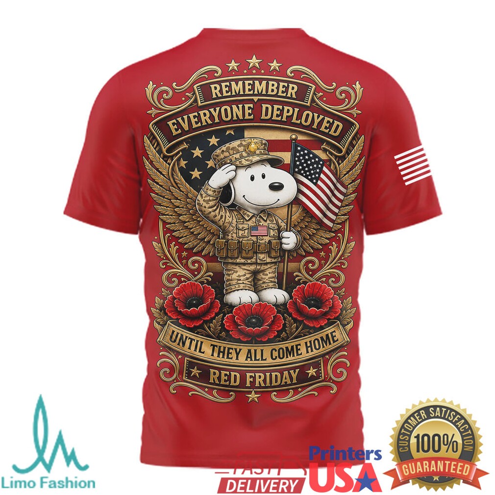 Indianapolis Colts Snoopy Red Friday Remember Everyone Deployed Military Support T Shirt - Limotees LLC