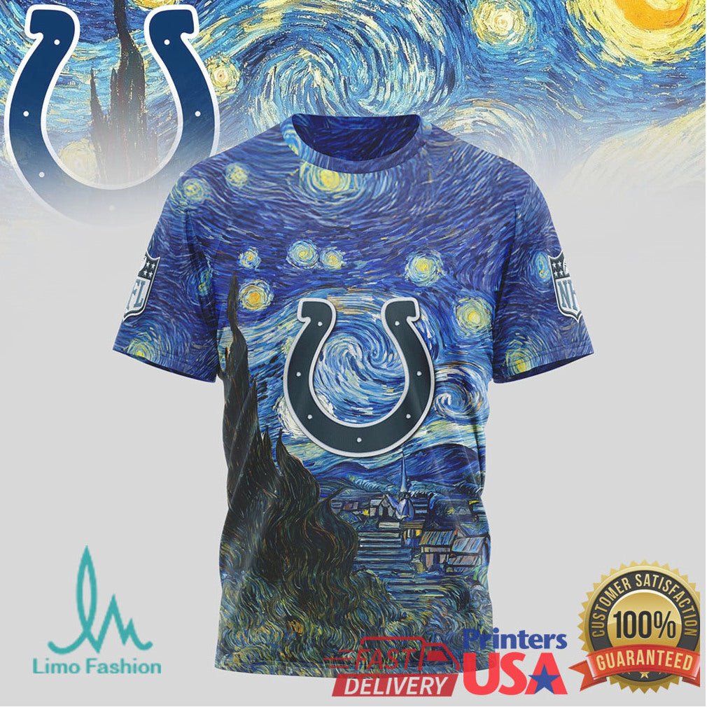 Indianapolis Colts Starry Night Art T Shirt - Limotees LLC