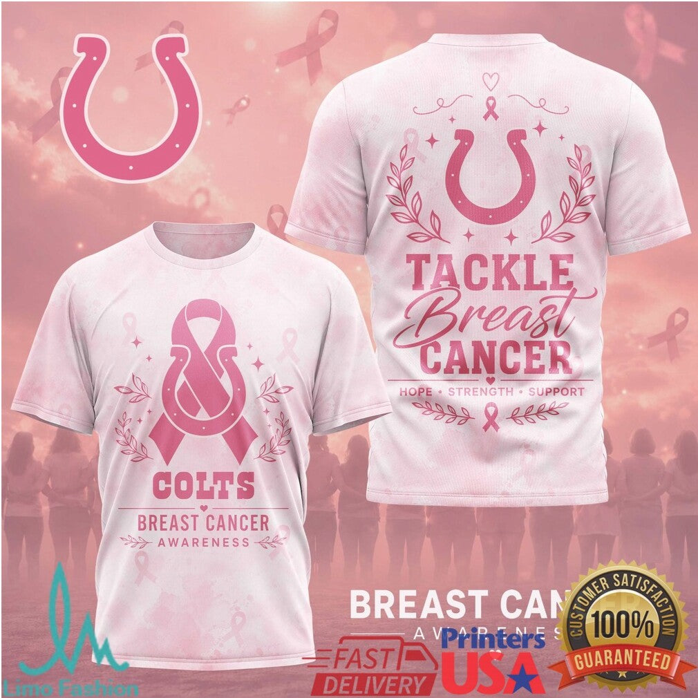 Indianapolis Colts Tackle Breast Cancer Awareness Pink T Shirt - Limotees LLC