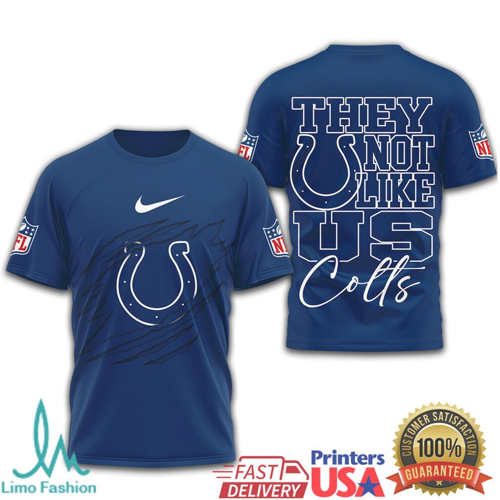Indianapolis Colts “They Not Like Us” Horseshoe Slash Design Tee - Limotees LLC