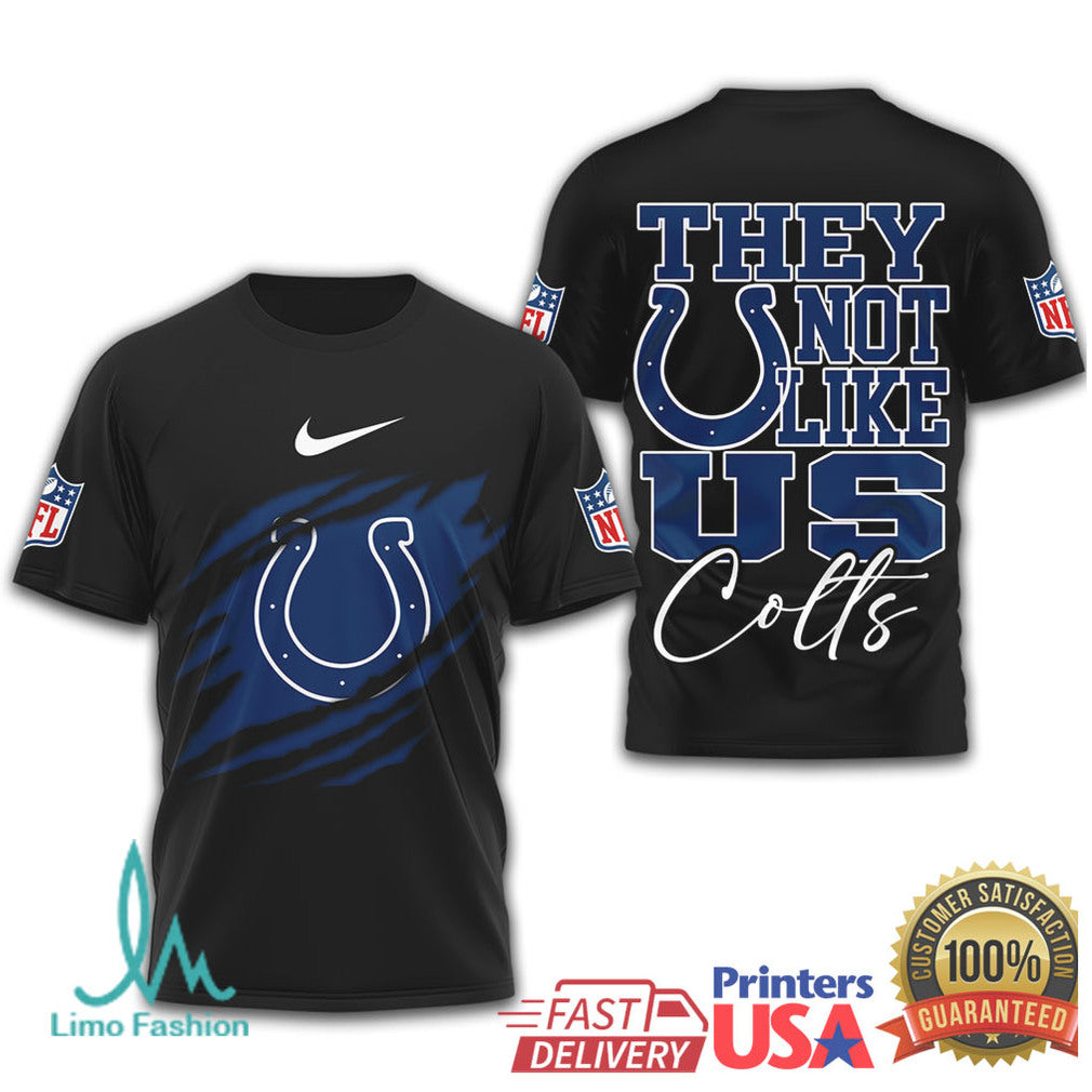 Indianapolis Colts “They Not Like Us” Horseshoe Slash Design Tee - Limotees LLC