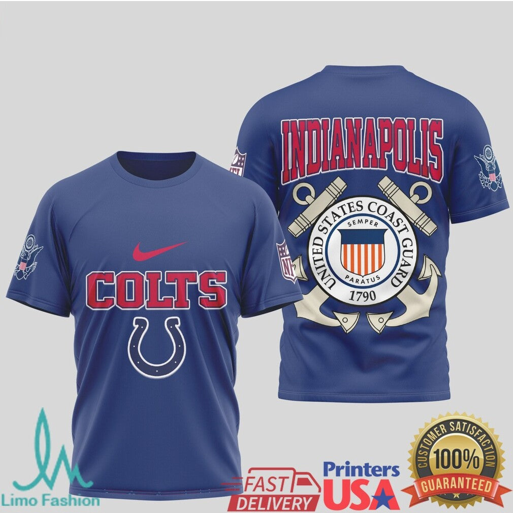 Indianapolis Colts United States Coast Guard Military Appreciation T Shirt - Limotees LLC