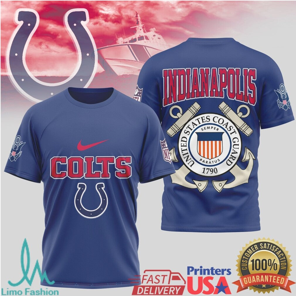 Indianapolis Colts United States Coast Guard Military Appreciation T Shirt - Limotees LLC