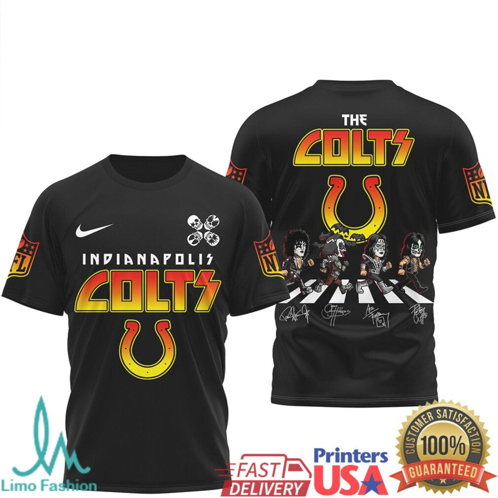 Indianapolis Colts Vintage Band Style T Shirt Colts Football Rock Mashup T Shirt - Limotees LLC
