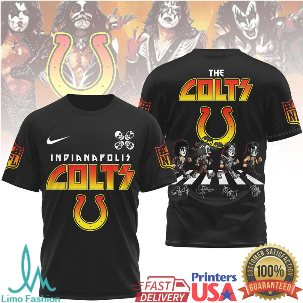 Indianapolis Colts Vintage Band Style T Shirt Colts Football Rock Mashup T Shirt - Limotees LLC