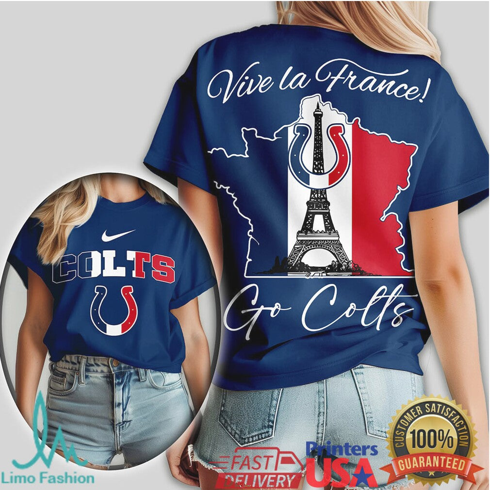 Indianapolis Colts Vive la France Paris Eiffel Tower NFL T Shirt - Limotees LLC
