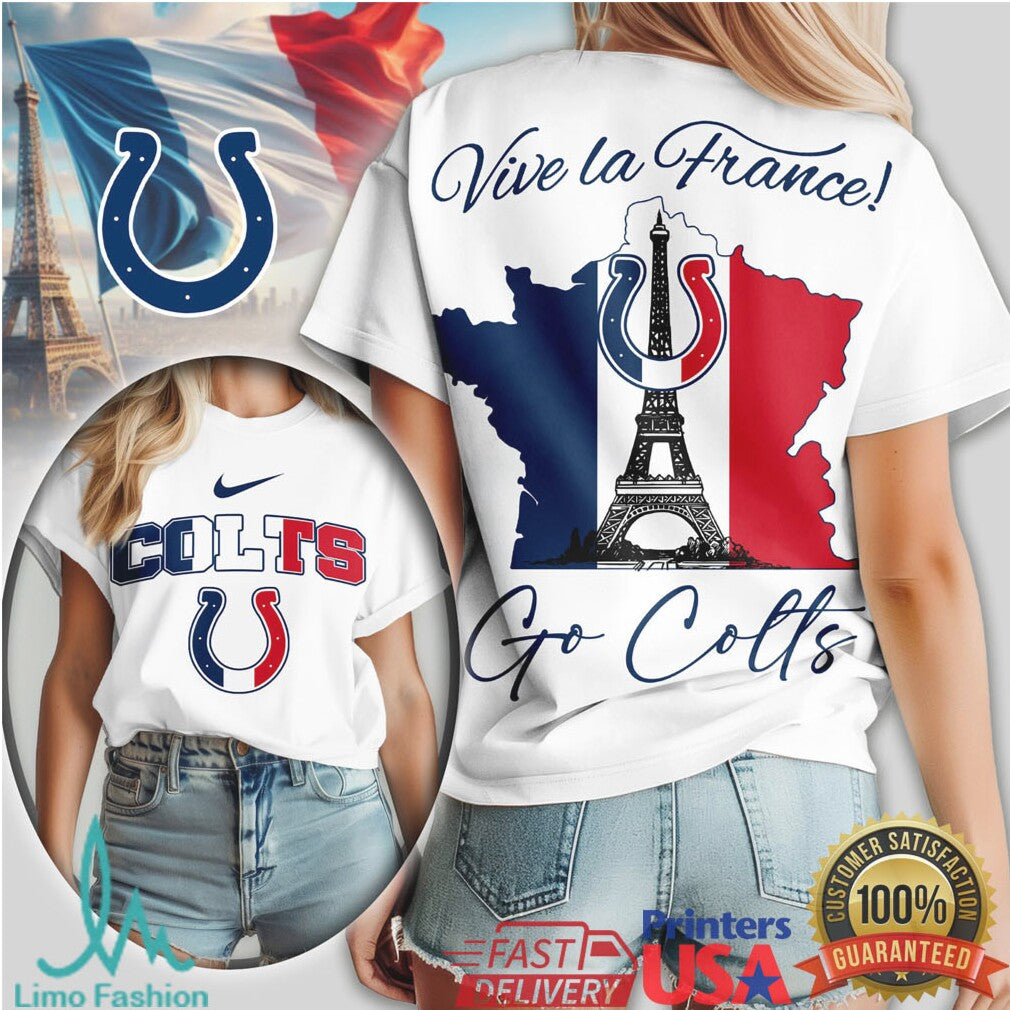 Indianapolis Colts Vive la France Paris Eiffel Tower NFL T Shirt - Limotees LLC