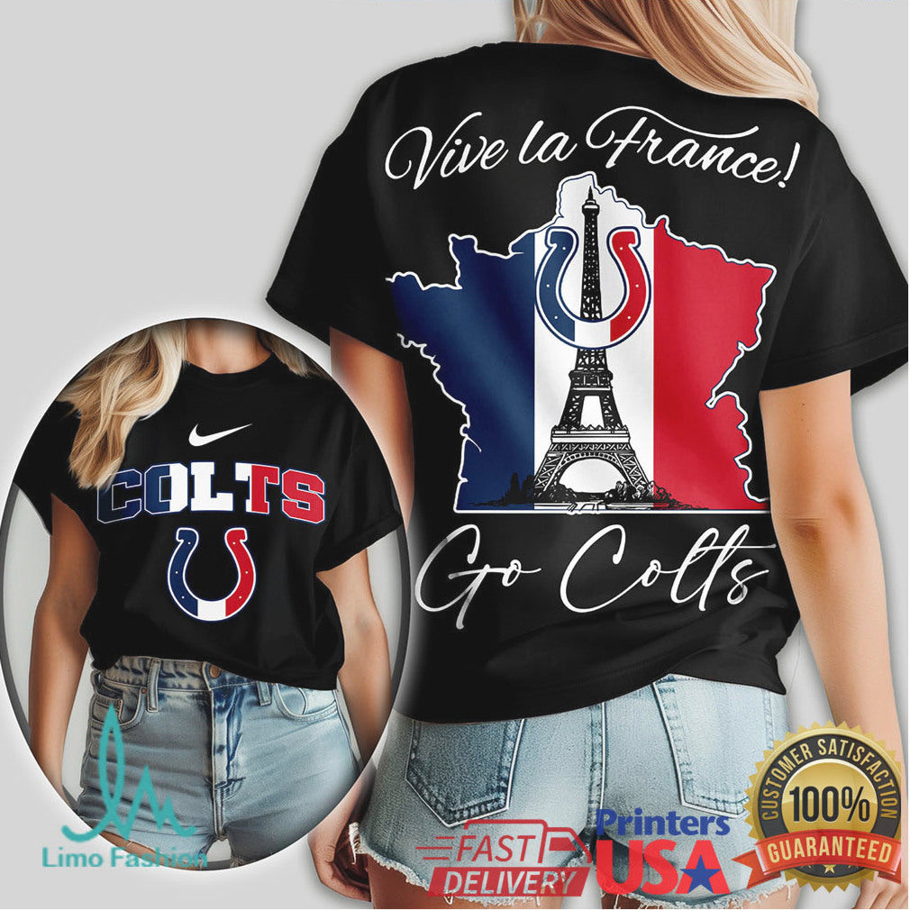 Indianapolis Colts Vive la France Paris Eiffel Tower NFL T Shirt - Limotees LLC