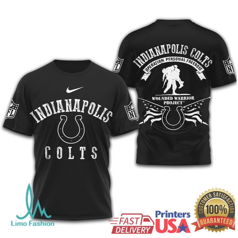 Indianapolis Colts Wounded Warrior Project Veteran Support T Shirt - Limotees LLC