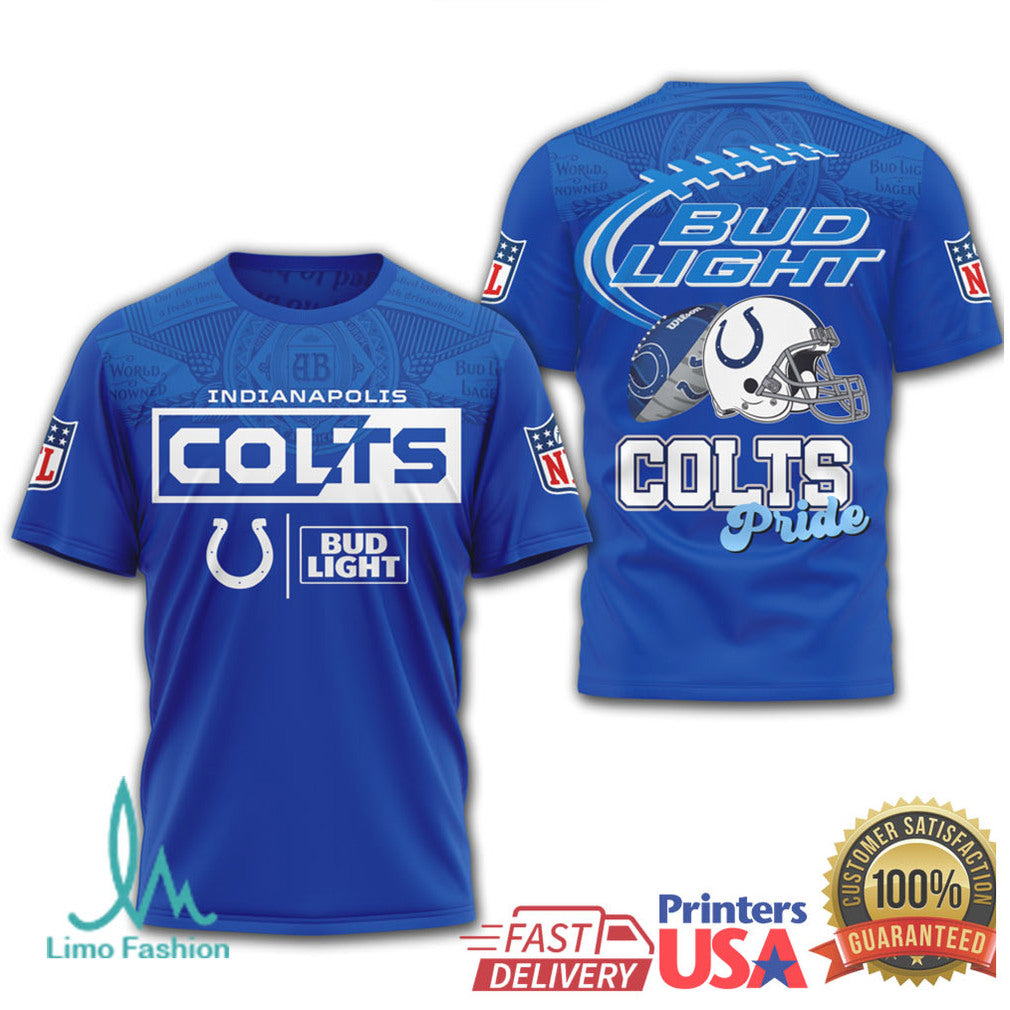 Indianapolis Colts x Bud Light Pride Sports Collaboration T Shirt - Limotees LLC