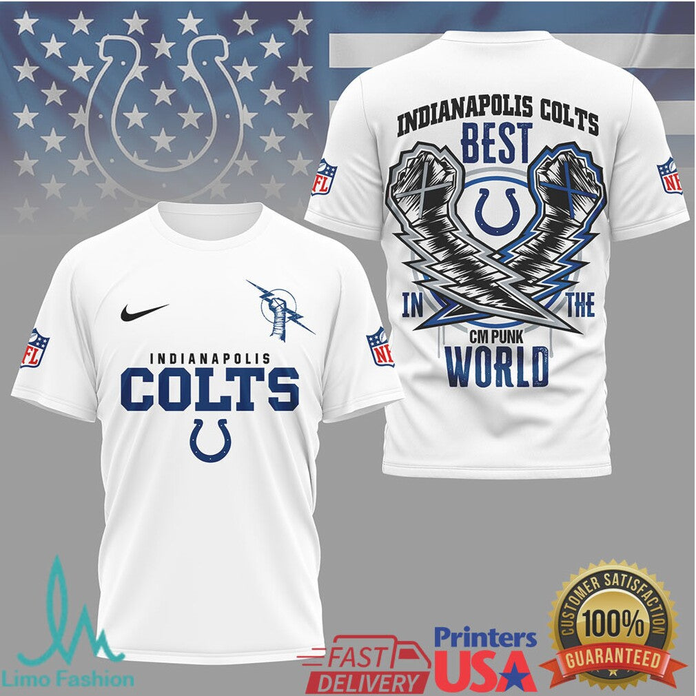 Indianapolis Colts x CM Punk Best In The World Fan Apparel T Shirt - Limotees LLC