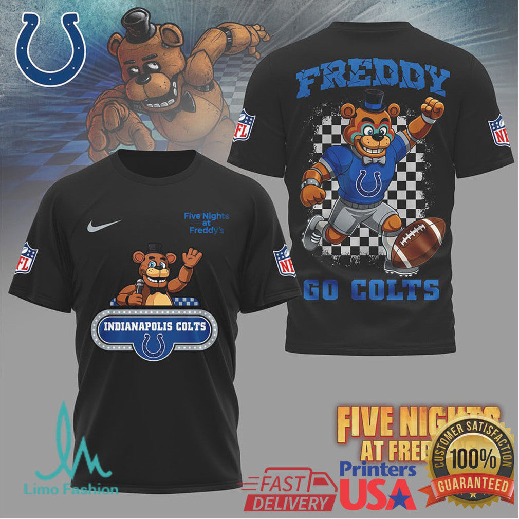 Indianapolis Colts x Five Nights At Freddy's FNAF Freddy Fazbear T Shirt - Limotees LLC