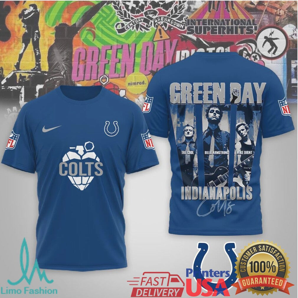Indianapolis Colts x Green Day Rock Band Graphic Tee - Limotees LLC