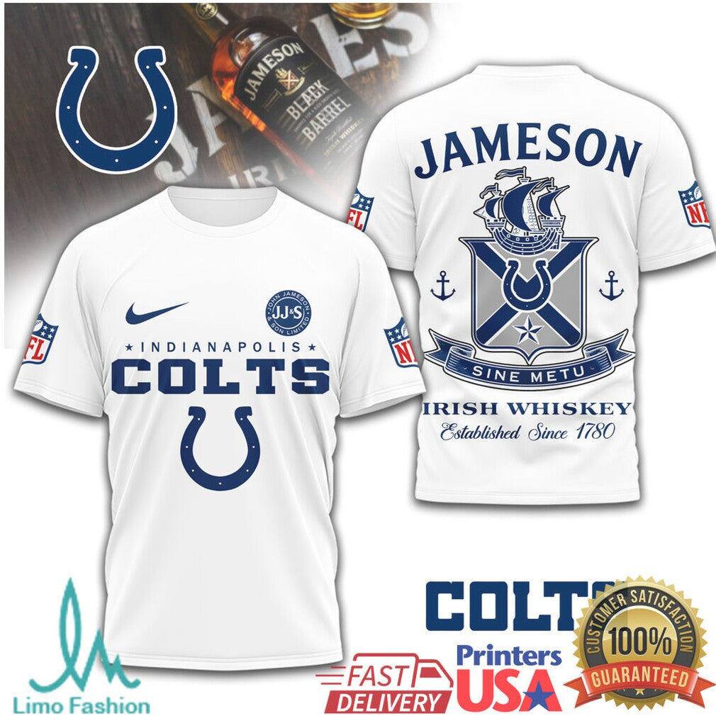 Indianapolis Colts x Jameson Irish Whiskey Sine Metu Graphic T Shirt - Limotees LLC
