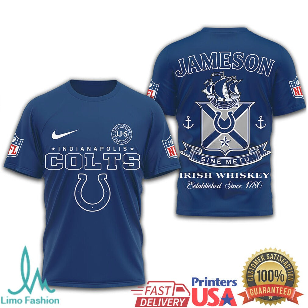 Indianapolis Colts x Jameson Irish Whiskey Sine Metu Graphic T Shirt - Limotees LLC