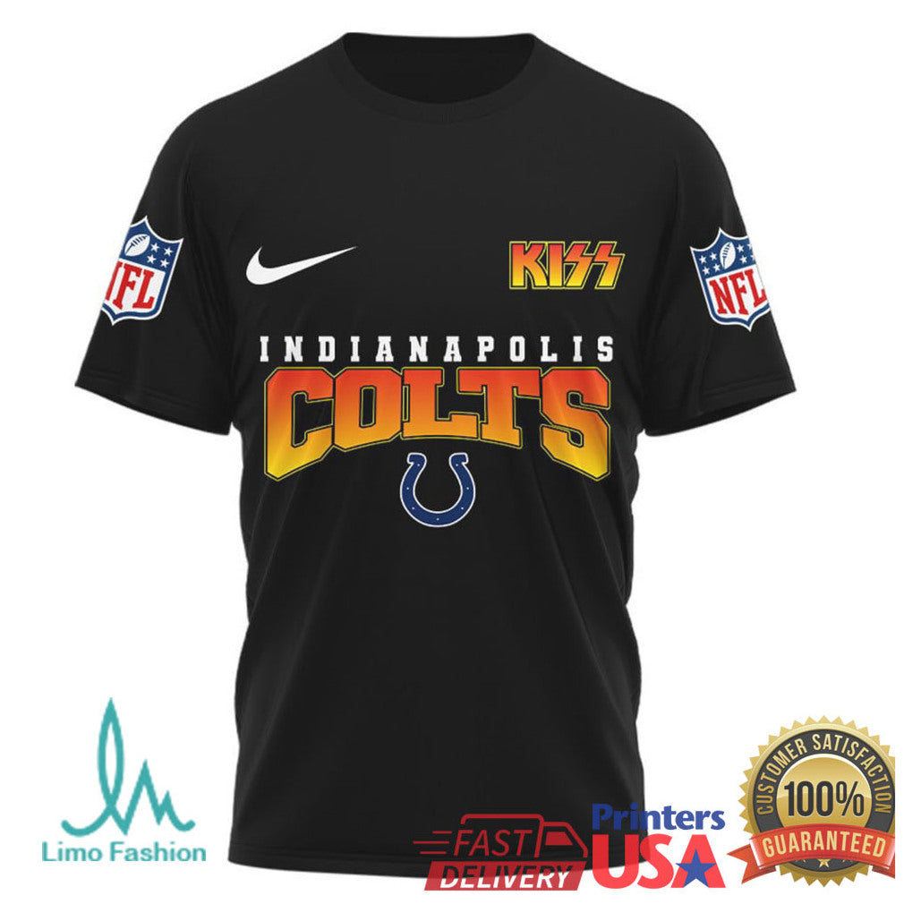 Indianapolis Colts x KISS Rock Band Vintage Graphic NFL T Shirt - Limotees LLC