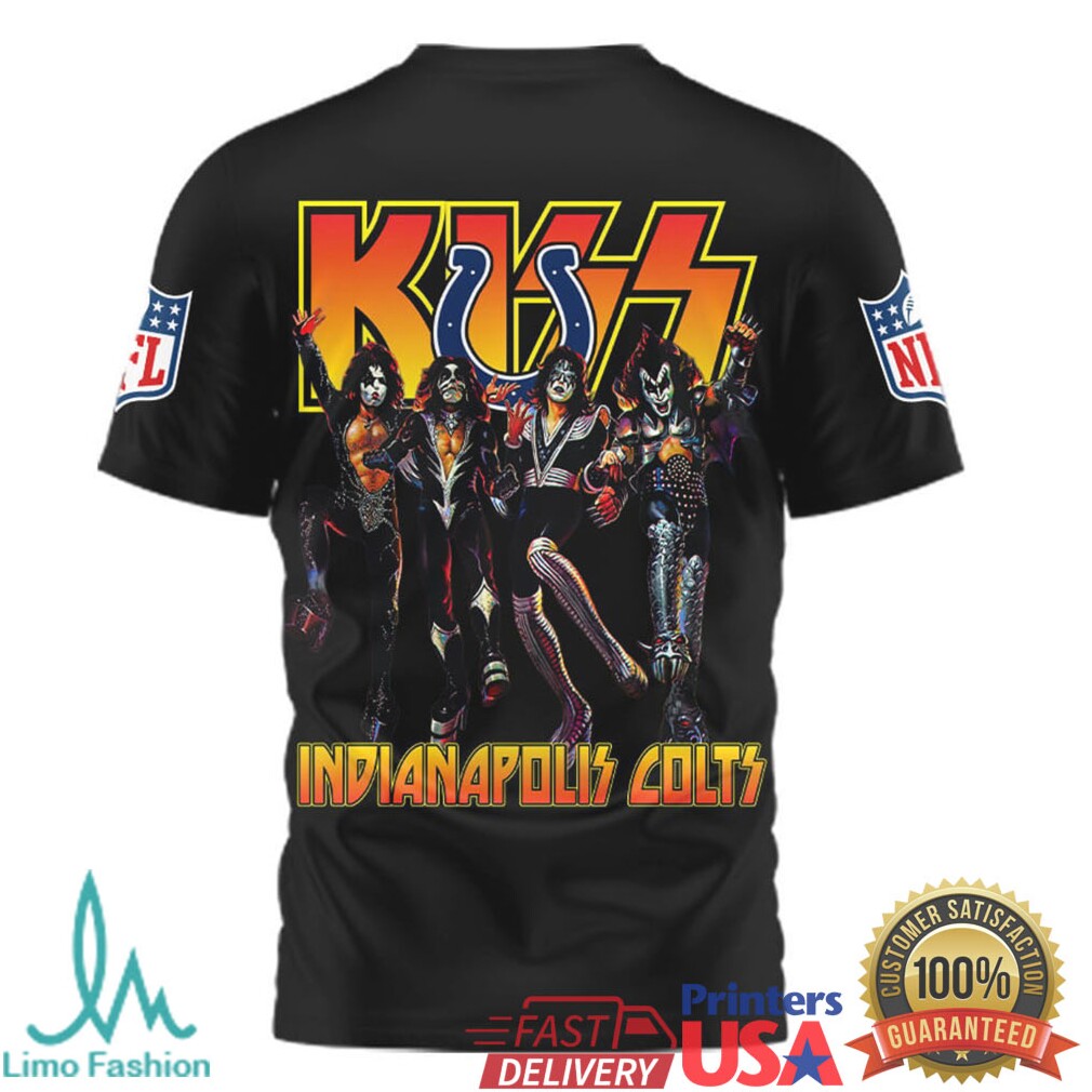 Indianapolis Colts x KISS Rock Band Vintage Graphic NFL T Shirt - Limotees LLC
