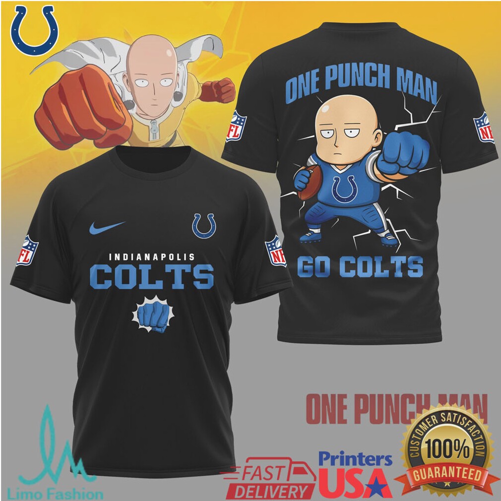 Indianapolis Colts x One Punch Man Saitama NFL Football Tee - Limotees LLC