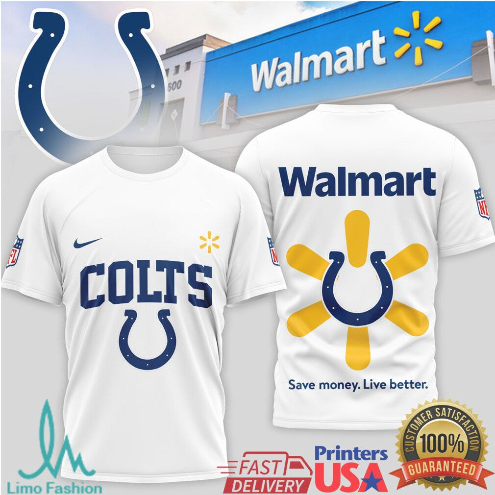 Indianapolis Colts x Walmart Horseshoe Spark Graphic NFL T Shirt - Limotees LLC