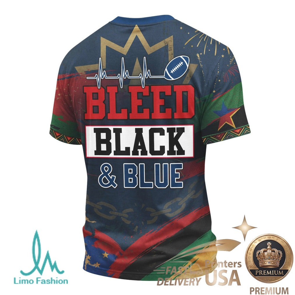 Indianapolis Football Juneteenth Freedom Day Bleed Blue T Shirt - Limotees LLC