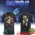 Inter Milan 21st Scudetto Black Gold Snake Campioni D'Italia 25.26 T Shirt - Limotees LLC